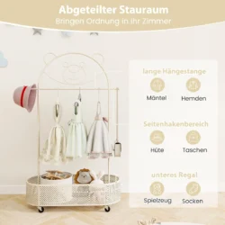 Drabužių kabykla 81x34x182cm., baltos spalvos