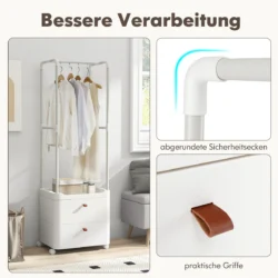 Drabužių kabykla 52x40x161cm., baltos spalvos