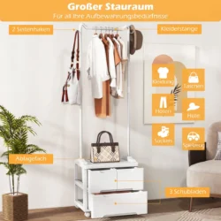 Drabužių kabykla 46x38x157cm., baltos spalvos