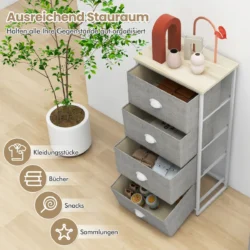 Komoda 45x30x94cm., pilkos/baltos spalvos