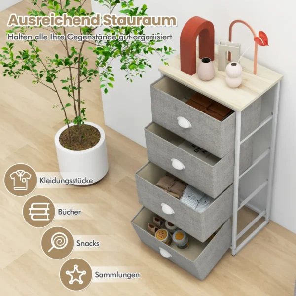 Komoda 45x30x94cm., pilkos/baltos spalvos