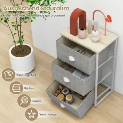 Komoda 45x30x73cm., pilkos/baltos spalvos