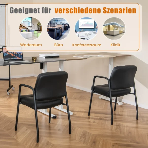 Rinkinys iš 2 biuro kėdžių 58x56x81cm., juodos/sidabrinės spalvos