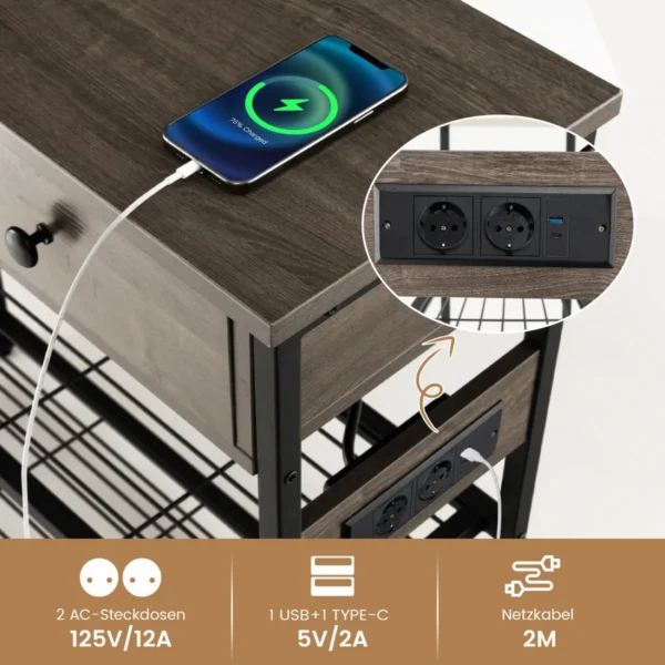 Konsolė 81x30x81cm., tamsiai pilkos/juodos spalvos