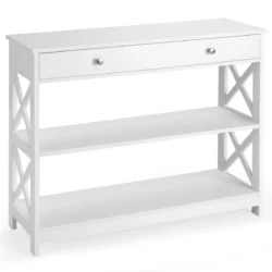 Konsolė 100x30x80cm., baltos spalvos