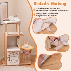 Draskyklė namelis 78x38x120cm., šviesiai rudos/baltos spalvos