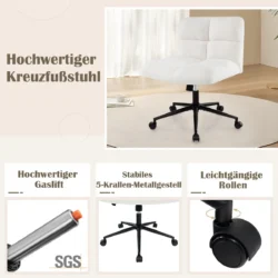 Biuro kėdė 73x54x87cm., smėlio/juodos spalvos