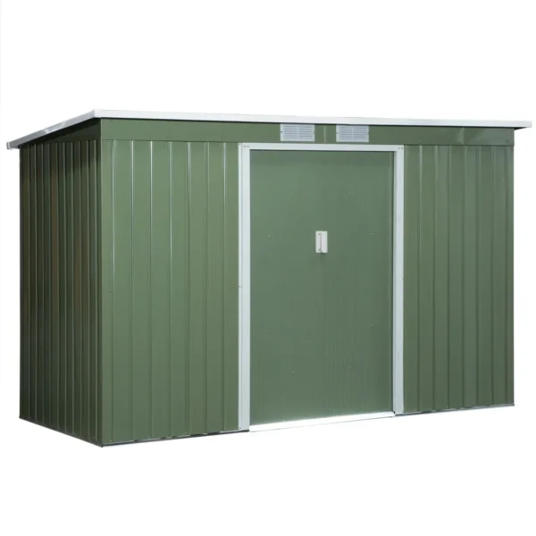 Sodo sandėliukas Outsunny 280x130x172cm., žalios/baltos spalvos