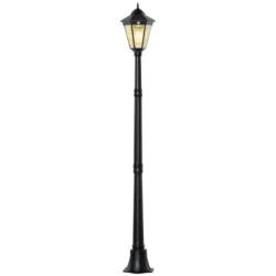 Sodo šviestuvas su saulės baterija Outsunny 22x22x194cm., juodos spalvos
