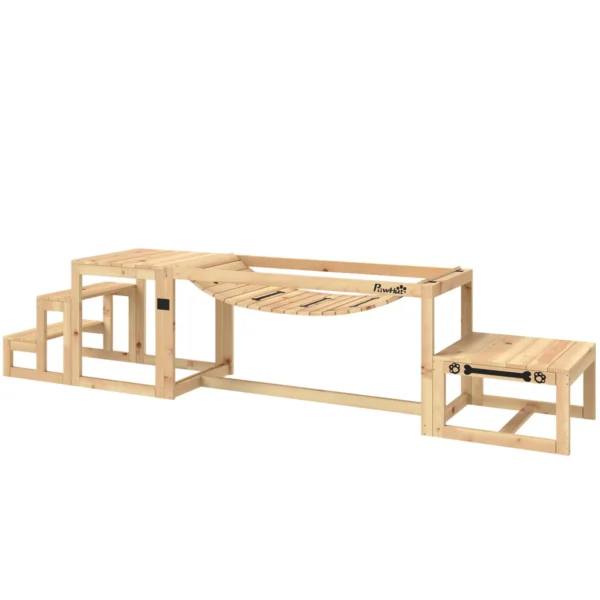 Šunų vikrumo tiltas PawHut 120x50x56cm., šviesiai rudos spalvos