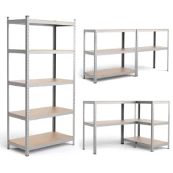 Sandėliavimo lentyna 91x46x183cm., šviesiai rudos/sidabrinės spalvos