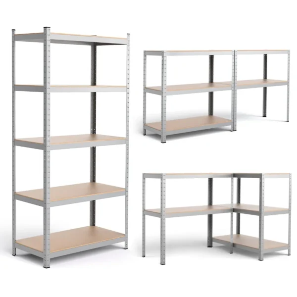 Sandėliavimo lentyna 91x46x183cm., šviesiai rudos/sidabrinės spalvos