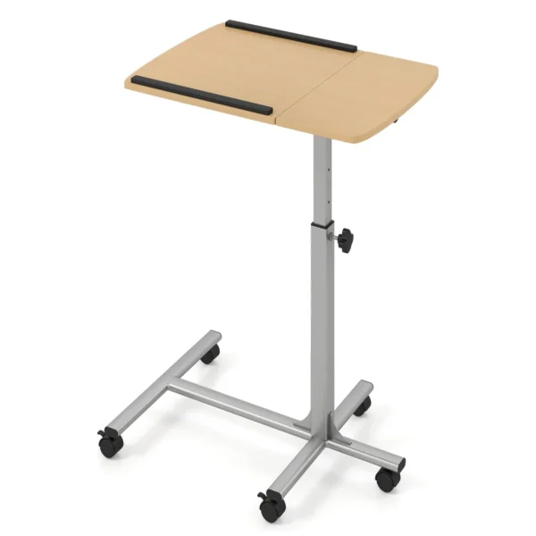 Nešiojamojo kompiuterio stalas 60x40x91,5cm., šviesiai rudos/pilkos spalvos