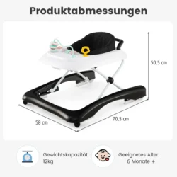 Vaikštynė 70,5x58x50,5cm., baltos/juodos spalvos