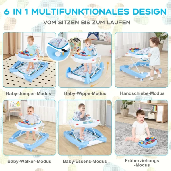 Vaikštynė 71,5x62x54,5cm., mėlynos/baltos spalvos