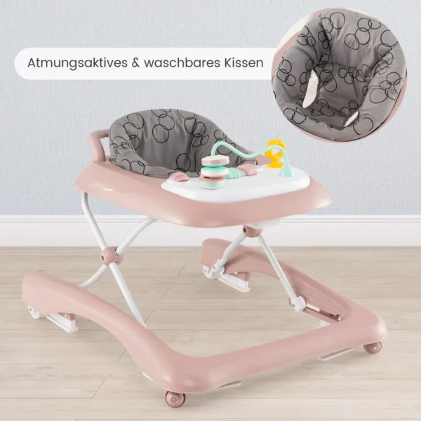 Vaikštynė 70,5x58x50,5cm., rožinės/pilkos spalvos