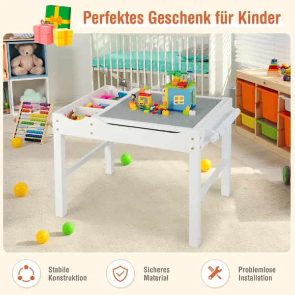 Vaikiškas stalas 80,5x60x57cm., baltos spalvos