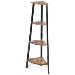 Pastatoma lentyna 32,5x32,5x125cm., rudos/juodos spalvos