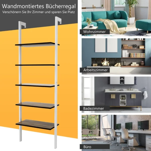 Pastatoma lentyna 61x30x183cm., baltos/rudos spalvos