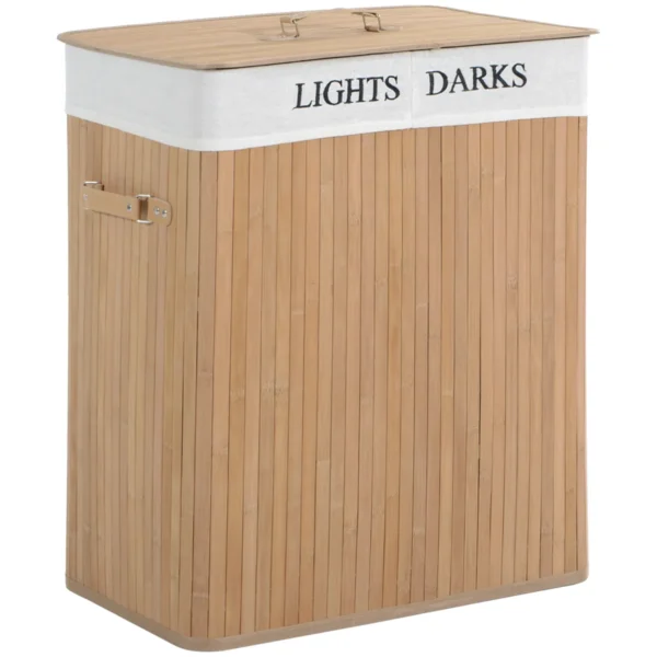 mQpaee197f7c1da05.webp Skalbinių krepšys 100L Homcom 52x32x63cm., šviesiai rudos spalvos