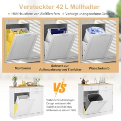 Virtuvės spintelė 100x35x90,5cm., baltos/šviesiai rudos spalvos