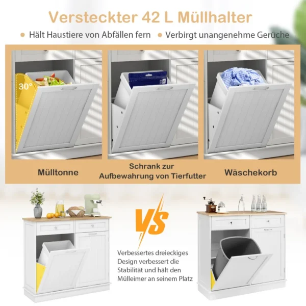 Virtuvės spintelė 100x35x90,5cm., baltos/šviesiai rudos spalvos