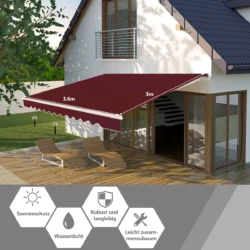 Markizė 360x300cm., raudonos spalvos