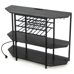 Vyno lentyna 120x40x92cm., juodos spalvos