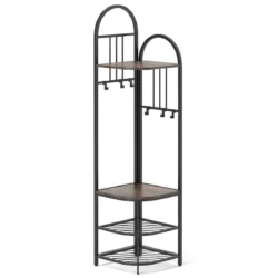 Drabužių kabykla 42x42x180cm., juodos/rudos spalvos