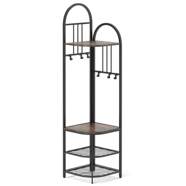 Drabužių kabykla 42x42x180cm., juodos/rudos spalvos