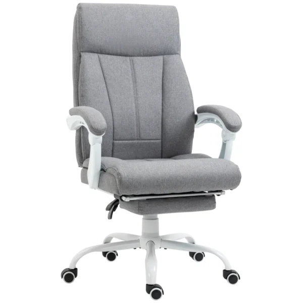 Biuro kėdė Homcom 65x74x119cm., pilkos/baltos spalvos