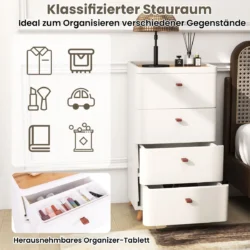 Naktinis staliukas 42x32x81cm., baltos/šviesiai rudos spalvos