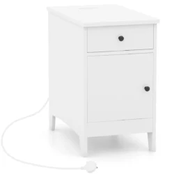 Naktinis staliukas 60x35x60cm., baltos spalvos