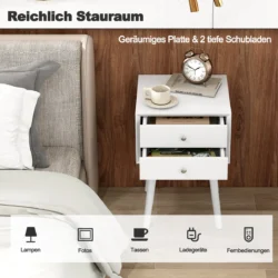 Naktinis staliukas 40x40x59,5cm., baltos spalvos