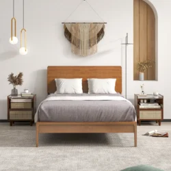 Naktinis staliukas 43x35x50cm., rudos spalvos