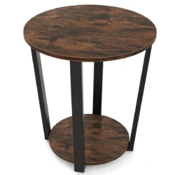 Šoninis staliukas 50x50x56,5cm., rudos/juodos spalvos