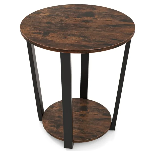 Šoninis staliukas 50x50x56,5cm., rudos/juodos spalvos