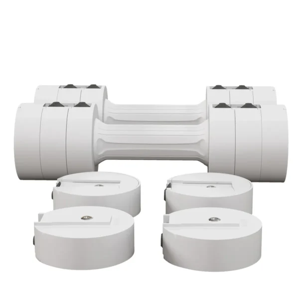 Rinkinys iš 2 hantelių Sportnow 26,5x7,5x7,5cm., baltos spalvos 