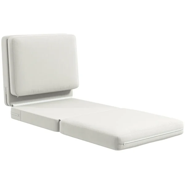 Fotelis-lova Homcom 80x75x72cm., kreminės spalvos
