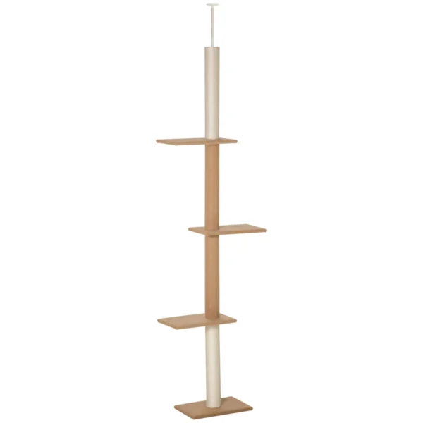 nvr6e5190062043ce.webp Kačių drąskyklė PawHut 43x27x260cm., šviesiai rudos/kreminės spalvos