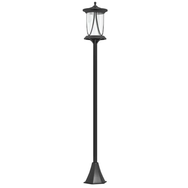 Sodo šviestuvas su saulės baterija Outsunny 17x17x127cm., juodos spalvos