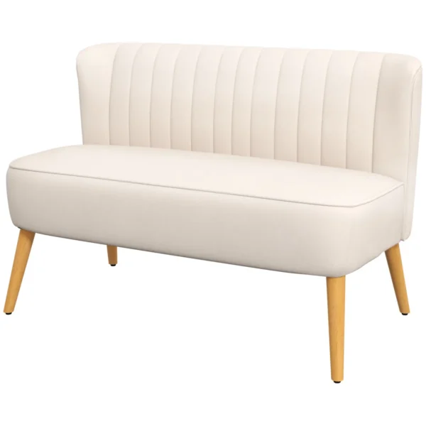 Sofa Homcom 117x56,5x77cm., kreminės/šviesiai rudos spalvos 