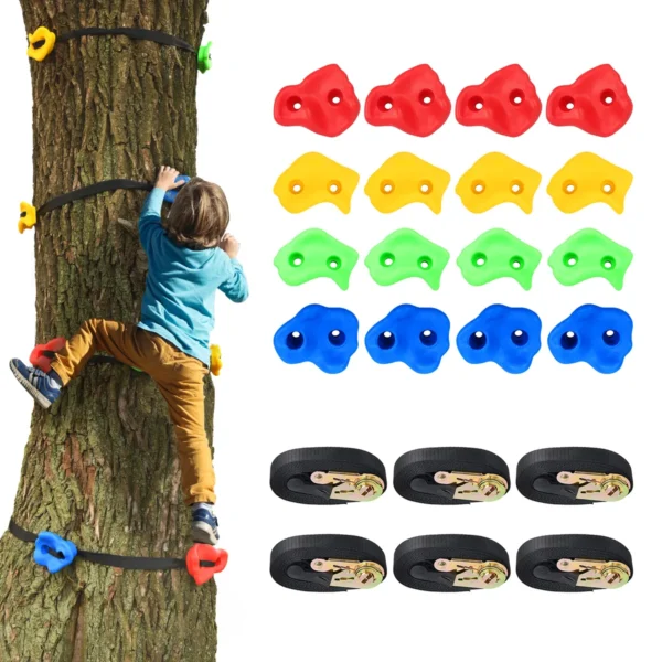 Rinkinys iš 18 laipiojimo akmenų, įvairių spalvų