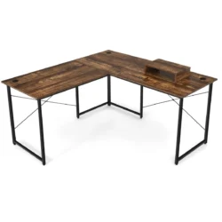 Rašomasis stalas 150x150x74cm., rudos/juodos spalvos