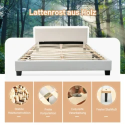 Dvigulės lovos rėmas 210x145x66cm., baltos/juodos spalvos