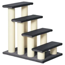 Katės draskyklė laiptai PawHut 60x40,5x59cm., tamsiai pilkos/smėlio spalvos