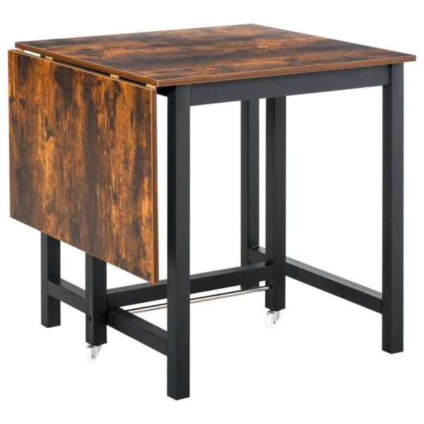 Valgomojo stalas Homcom 118x70x76,5cm., juodos/rudos spalvos 