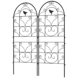 Rinkinys iš 2 augalų atramų Outsunny 50x120cm., juodos spalvos