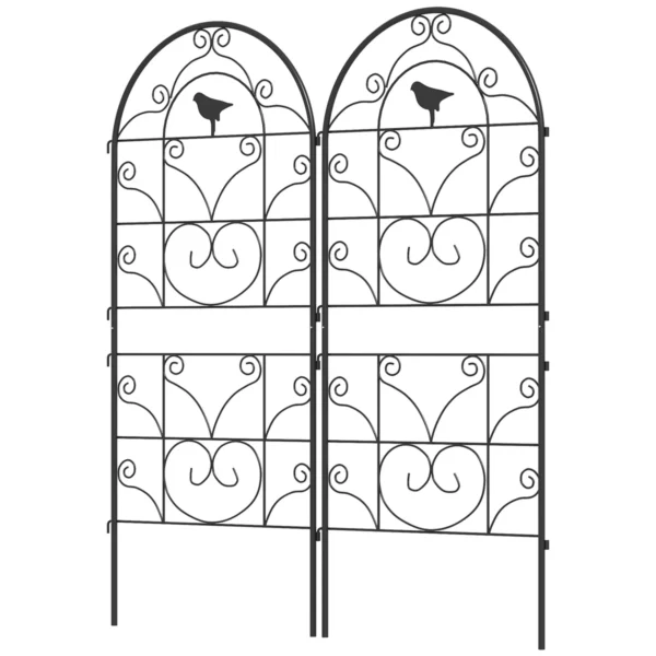 qkcb811948dba1a9d.webp Rinkinys iš 2 augalų atramų Outsunny 50x120cm., juodos spalvos