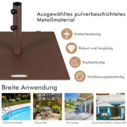 Skėčio pagrindas 60x60x35cm., rudos spalvos